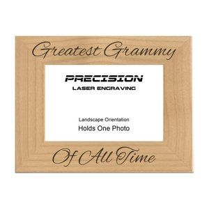Engraved Picture Frame Greatest Grammy of All Time 4x6 5x7 Natural Wood Frame